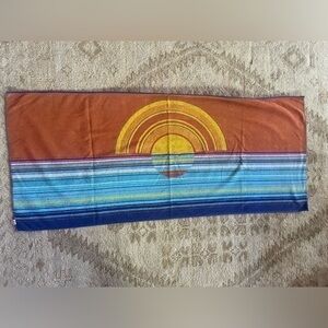 Vintage Beach Towel Setting Rising Sun
